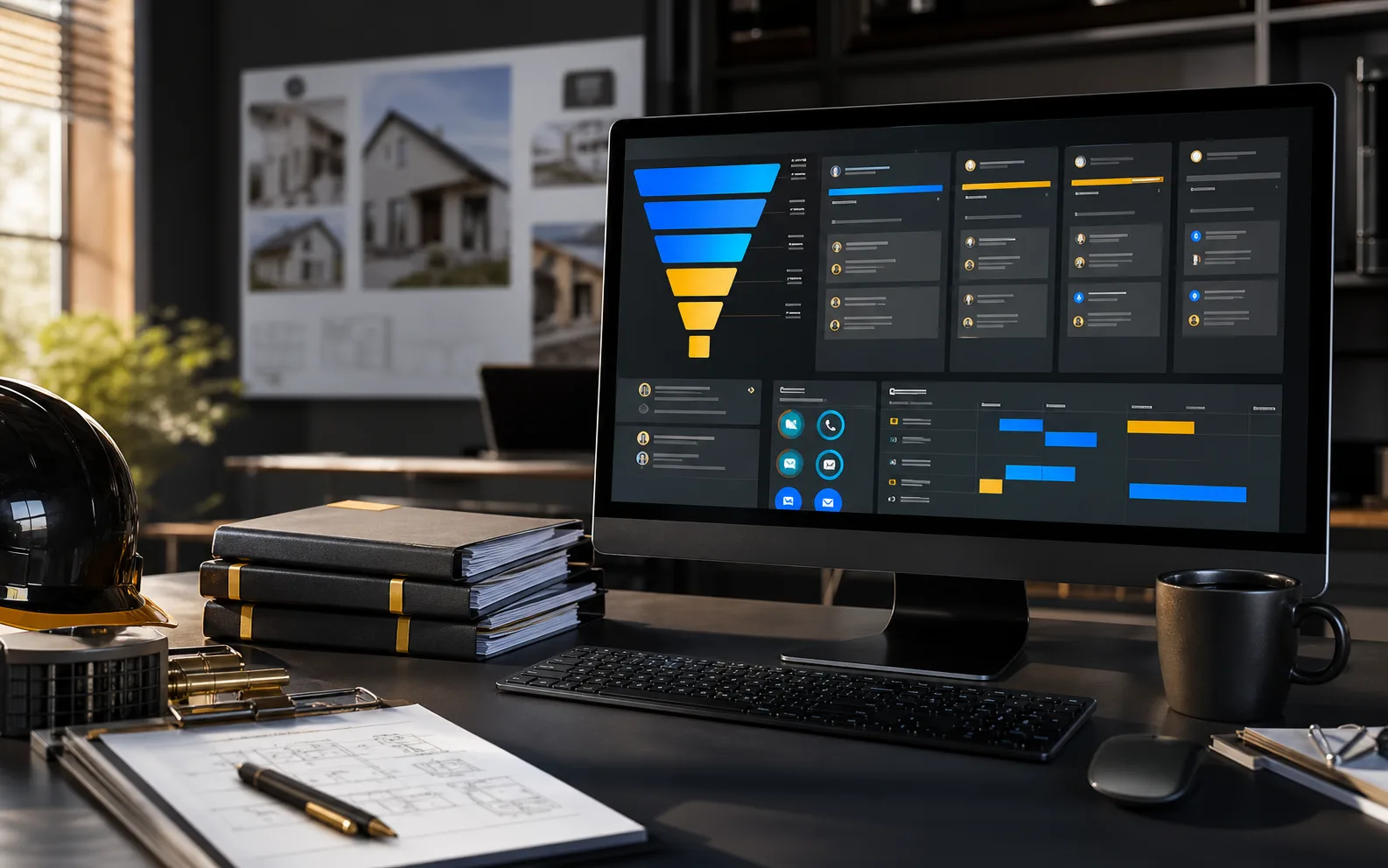 Original CRM pipeline dashboard concept for HVAC, roofing, and construction lead management